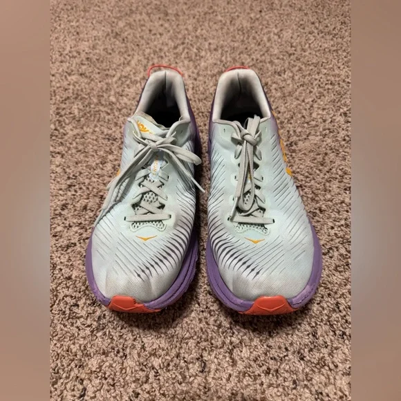 Hoka Sneakers in Light blue and Purple with Orange Logo size 11B - Picture 2 of 8